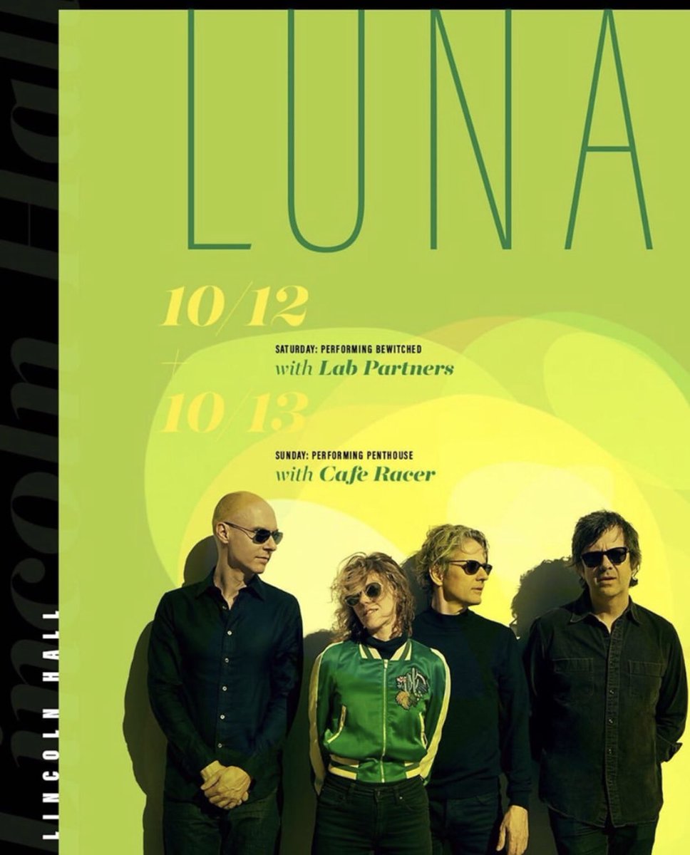 We’re opening for LUNA on Oct 12, 2019 at Lincoln Hall in Chicago. Luna will be performing one of our favorite records, Bewitched! <a href="/LincolnHall/">Lincoln Hall</a> <a href="/luna_theband/">Luna</a>
