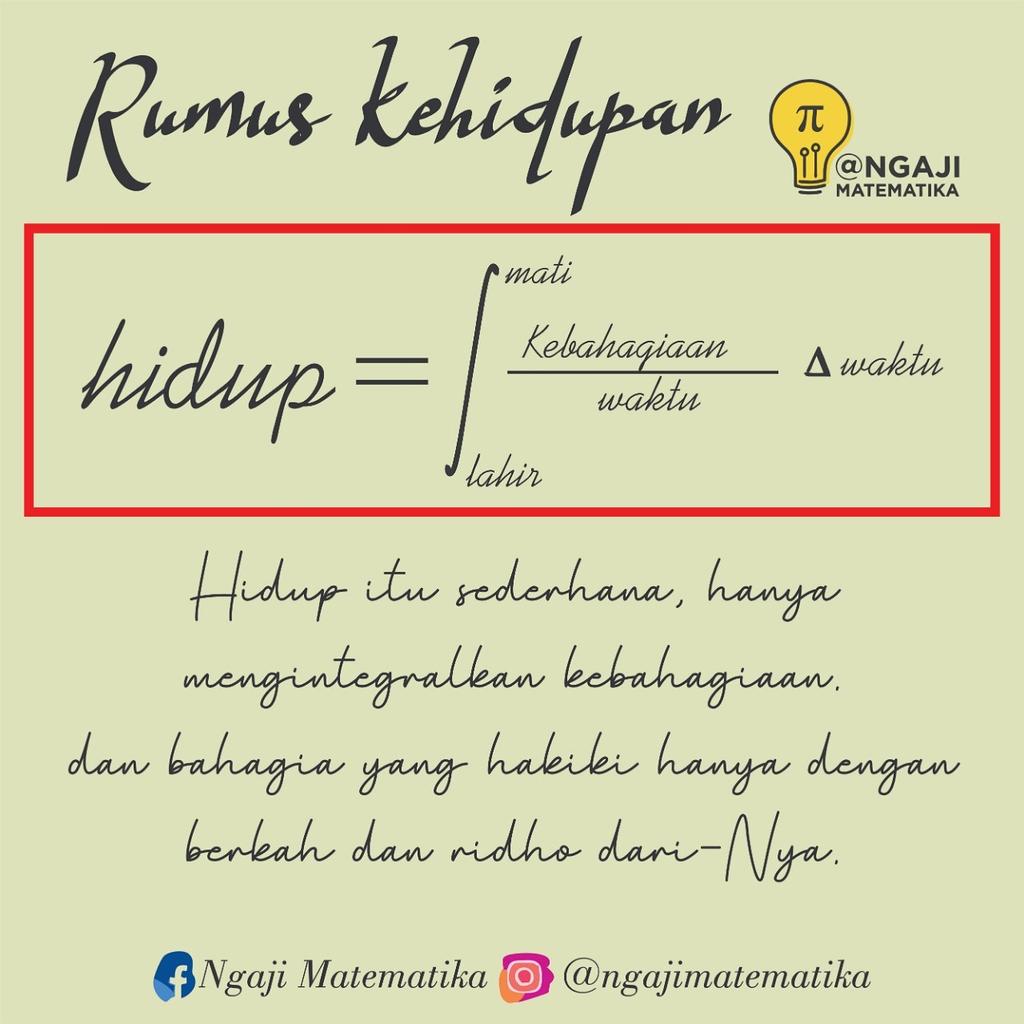 ngajimatematika's tweet image. Kata matematika tentang hidup.

#matematika #math #mathplus2019 #Mathews #belajarmatematika #ngajimatematika #hidup