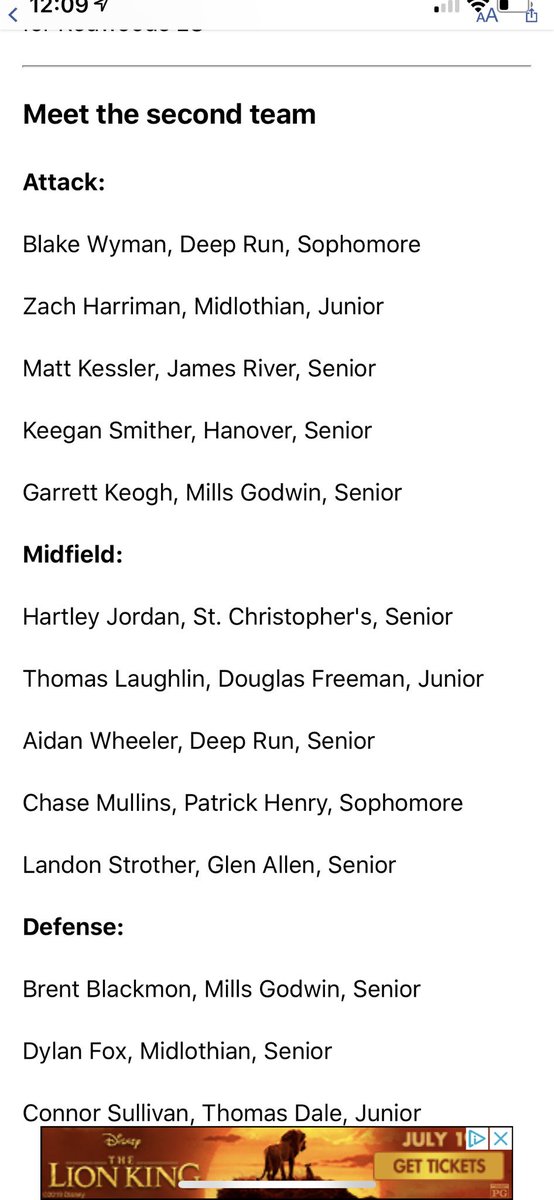 Congrats to the following Midlo players for their Richmond Times-Dispatch All-Metro honors: Bryson Miller, First Team, midfielder; Dylan Fox, Second Team, defense; Zach Harriman, Second Team, attack.