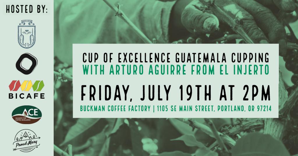 PORTLAND - Join us for a cupping event on Friday, July 19th. We'll be cupping the winners from the 2019 COE Guatemala competition with Arturo Aguirre from El Injerto and other experts from across the coffee supply chain!⁠
⁠
RSVP here: ⁠bit.ly/30phOIz
<a href="/elinjertocoffee/">El Injerto Coffee</a>