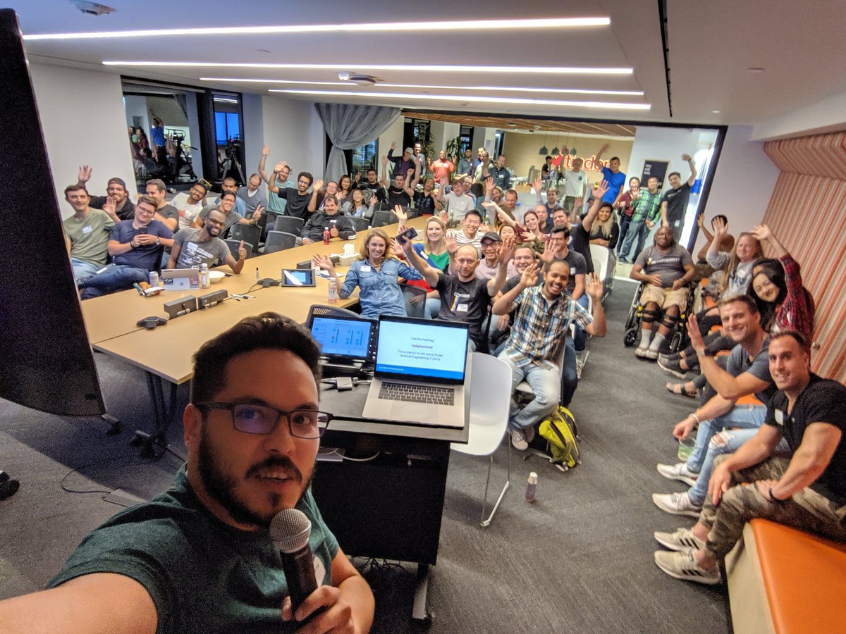 marcospaulosd's tweet photo. Today we had our first GDG Android LA Meetup. More than 60 people showed up in such a short notice.
Thanks @Snapchat for sending us an amazing speaker.
Thanks @TinderEng for sponsoring n hosting it. We will be back next month in a new location and new speakers! #GDGLaAndroid https://t.co/bNMqgCyqVF
