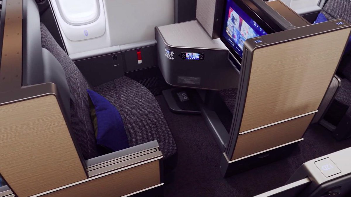 talkairlines's tweet photo. ANA All Nippon Airways becomes launch customer of @SafranSeats Fusio platform. This is part of a new 777-300ER cabin design by @acumen_da and architect Kengo Kuma. First Class and PY similar to A380 (JAMCO + @ZIMflugsitz) while Y features the 787-10 CL3710 @recaro_as seats. https://t.co/8RaK8urELN