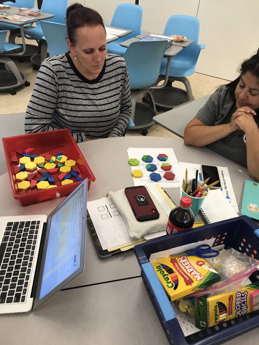 AlishaZare's tweet photo. Manipulatives, manipulatives, and more manipulatives today as we explored #fraction concepts! Tangrams, pattern blocks, geoboards... aren’t just for the kinder classrooms!
@krausecenter @KCImaths @BSD_INOV8S @Cbustamante2222 @SabrinaMcD @edcampOSjr #MTBoS #kcimaths @gfletchy https://t.co/zivpGx3tRe