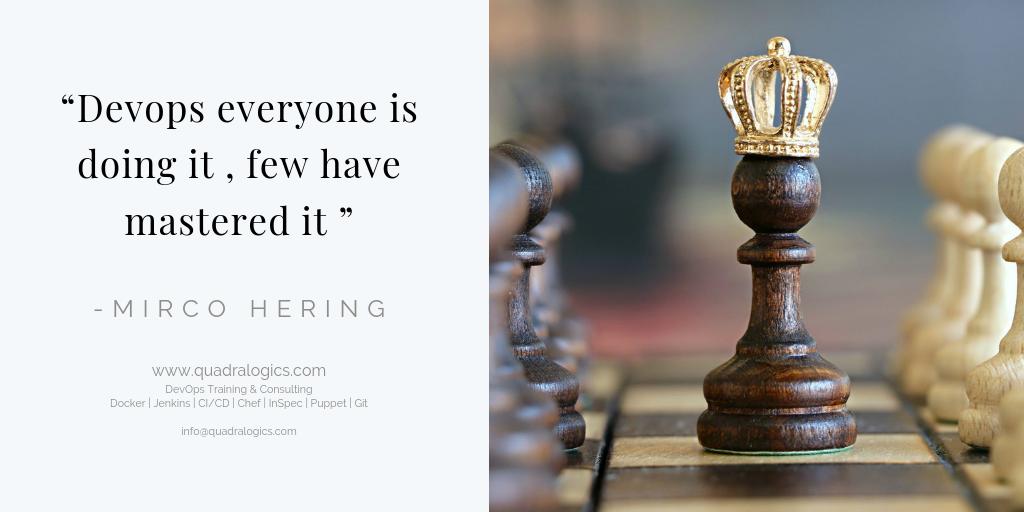 AnjuMDominic's tweet photo. "DevOps everyone is doing it , few have mastered it" - @MircoHering 

#quotes #wednesdaythoughts #devops #devopstraining #agile #sgrio2019 #agileTDUSA #scrum #lean #devopsbcn19 #design #code #training https://t.co/GygmH1KzTY