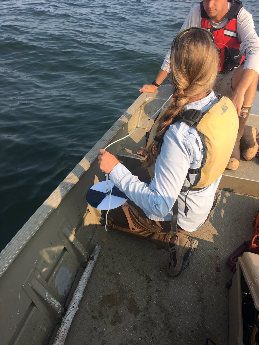 ColdCoastsAK's tweet photo. I can’t remember what was so funny, but that is what makes fieldwork great. @akdggs Showing how the secchi disk is done. #coastalchange #alaska #fieldwork #alaskascience #usgs #usgscoastalchange https://t.co/CVBAhsgid1