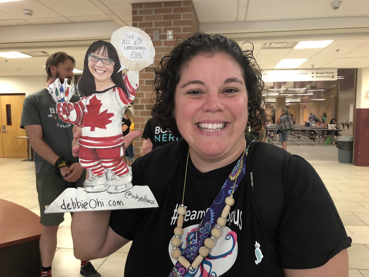 zonderclassnews's tweet image. @inkyelbows you were greatly missed this year at #nerdcampmi2019! Glad @kevinarts brought along cardboard Debbie to join in the fun! See you in 2020!