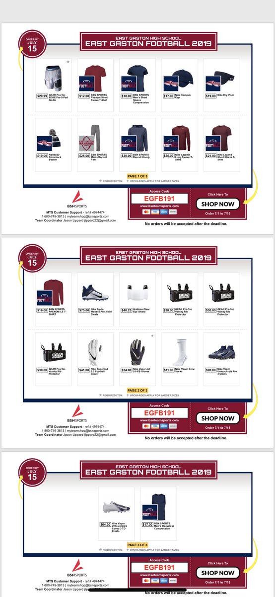 East Gaston Football (@eastgastonfb) on Twitter photo Our Team Store has been extended until Monday July 15th. So get your orders in! @EGHS_Athletics <a href="/KennySimpsonBSN/">Kenny Simpson</a> Our Team Store has been extended until Monday July 15th. So get your orders in! @EGHS_Athletics <a href="/KennySimpsonBSN/">Kenny Simpson</a>