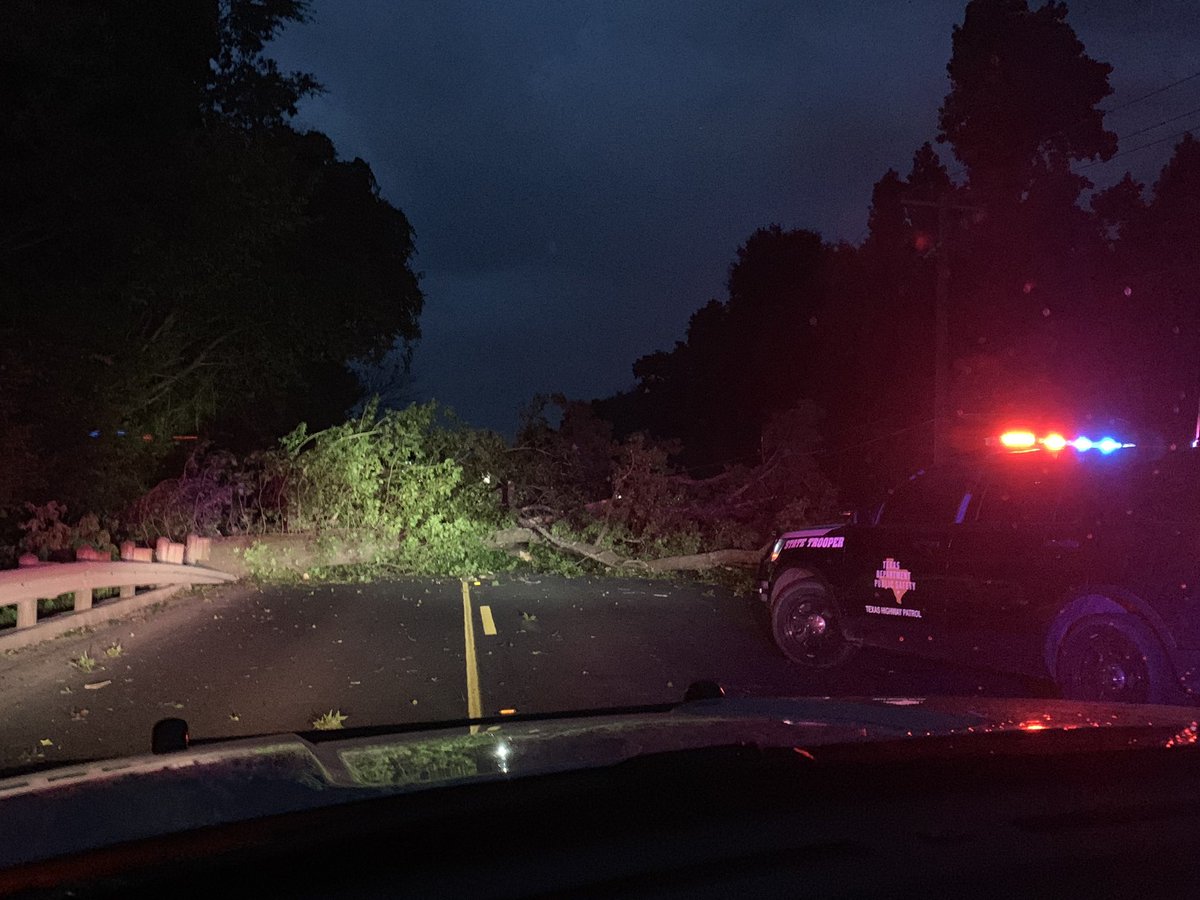 KilgorePolice's tweet photo. State Highway 42, just south of Goforth Road is currently closed for a large tree that has fallen across the roadway. https://t.co/uZ1gia5yOa