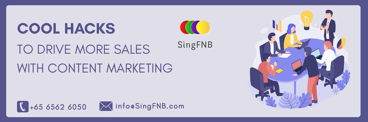 singfnb's tweet image. Content marketing is an absolute necessity for brand survival and If you want to generate hordes of long-term traffic without spending too much money, content marketing is the way to go. Read our blog to drive more sales singfnb.com/Blogs/Cool-hac…