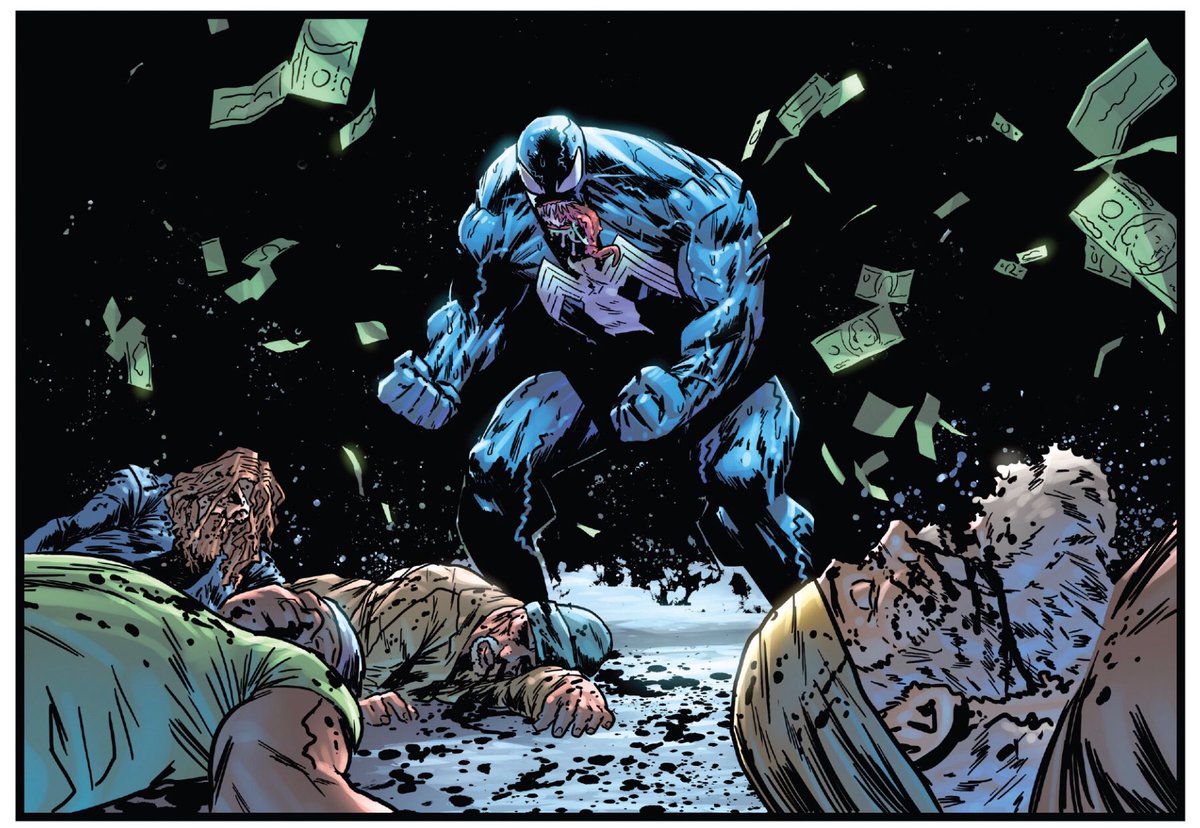 Bizarnage's tweet photo. Here’s some textless edits I made from panels of Venom #16 today, they’re too perfect not to. I hope @ClaytonCowles can forgive me.

Art by @juan_gedeon and @aburtov! https://t.co/OArvsnjxuW