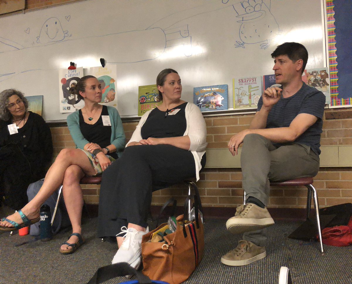 zonderclassnews's tweet image. Loved listening to this amazing group of picture book creators!  Thank you all for sharing so much about your work! I also enjoyed watching @bottomshelfbks start the illustrations for Grand Theft Avacado! 🤣🥑#nerdcampmi2019