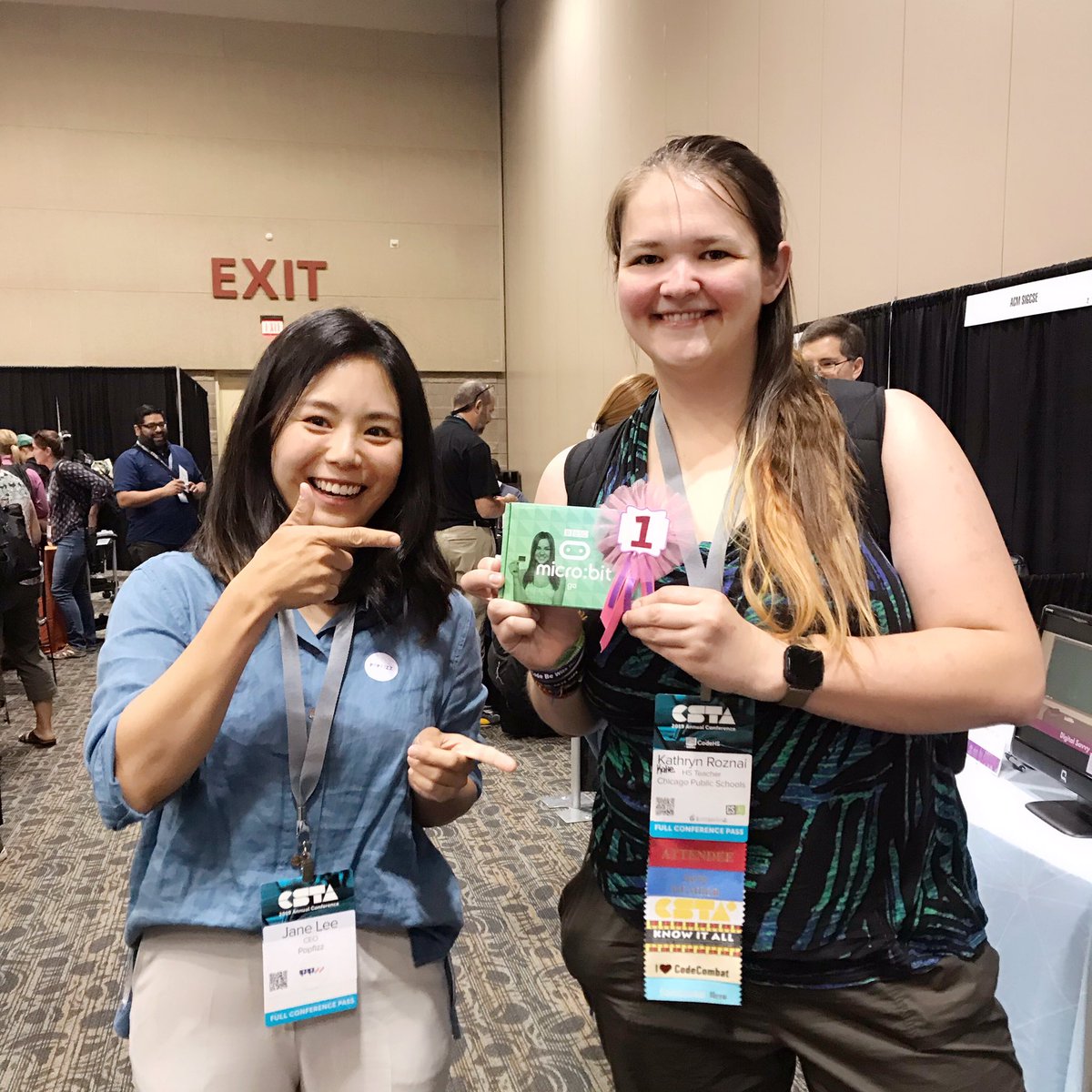 PopfizzCS's tweet photo. Our first CSTA with amazing teachers! 🎉 Congrats to @krozaline Kathryn and Esmeralda from Chicago Public Schools, and Ashley from Lake Hamilton School District for winning the fancy prizes 🏆
Thank you all for coming by!
#CSTA2019 https://t.co/aWlKTR2ga3