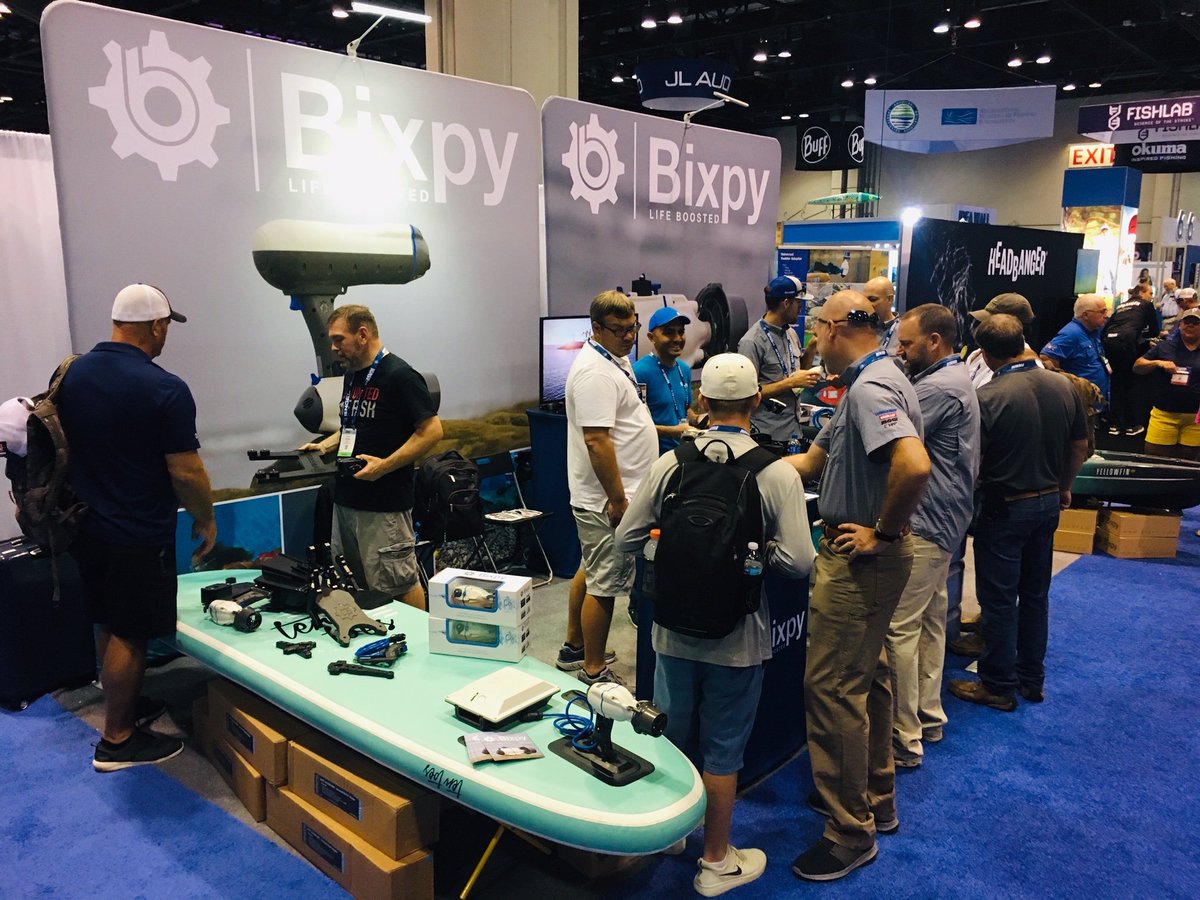 bixpy's tweet photo. We are at @ICASTshow! If you're planning to come to the show, swing by at booth 1016 to get a first-hand look at our latest adapters and don’t miss the chance to try out the #BixpyJet! #ICAST #ICAST2019 https://t.co/Nvnd1w1Xom