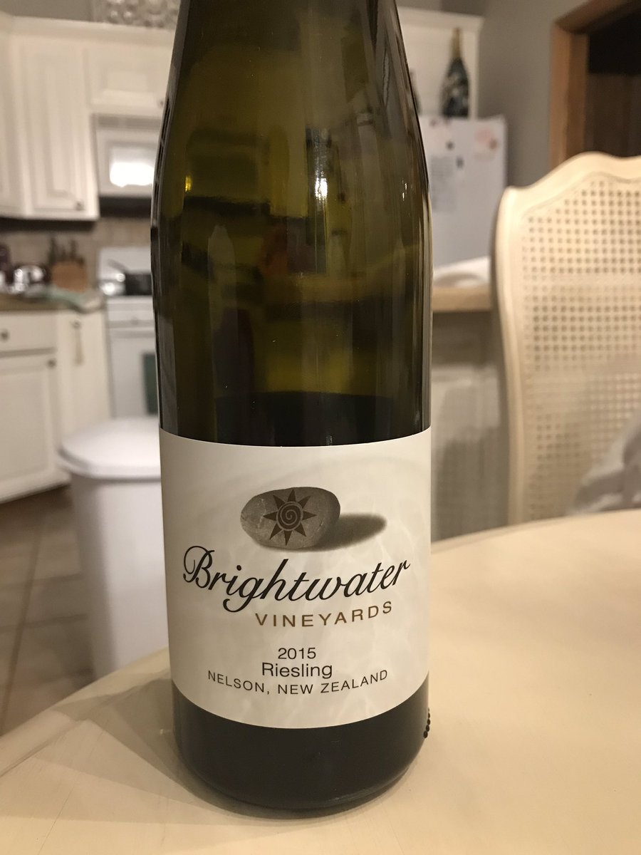 Finishing off our last Riesling from <a href="/BrightwaterV/">Brightwater Vineyard</a> in New Zealand. May have to place a new order or just come visit again!