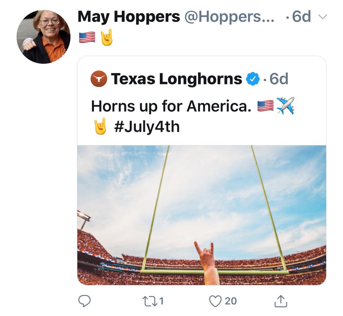 UT_Mangler's tweet photo. @rockyknowsbest @HoppersMay Her last tweet. #classic https://t.co/V3yD8kv1Gz