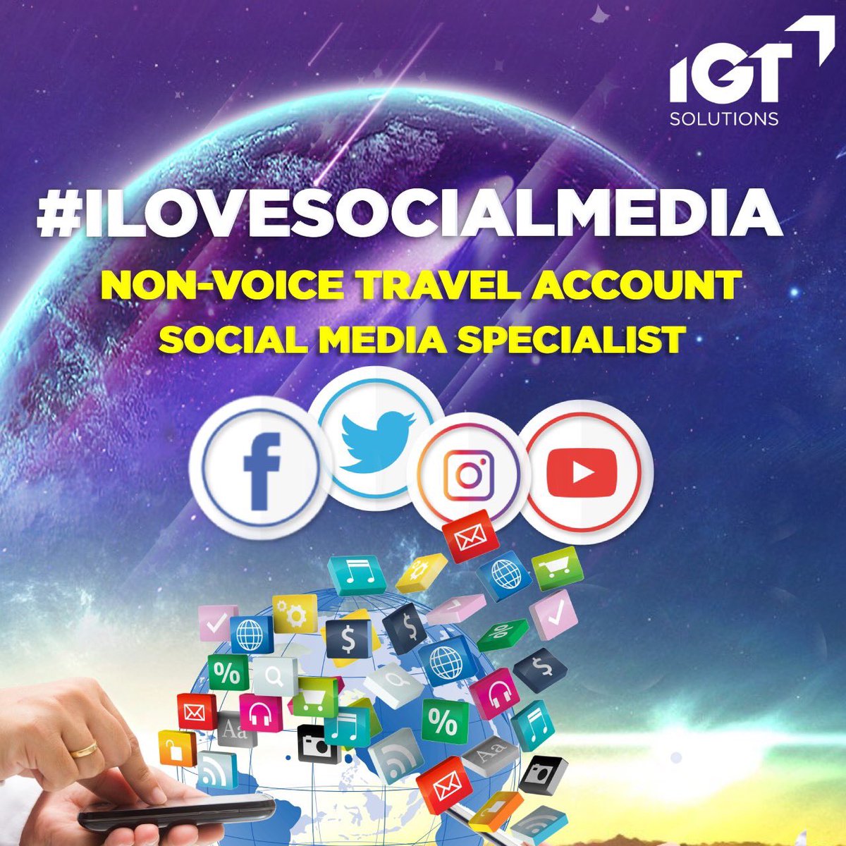 IGTCareersPH's tweet photo. LOOKING FOR A NON-VOICE ACCOUNT? BUILD YOUR DREAM JOB HERE! BE A SOCIAL MEDIA SPECIALIST FOR A NON-VOICE TRAVEL ACCOUNT IN ALABANG! 

DM US FOR DETAILS! https://t.co/j7qWAurg2K