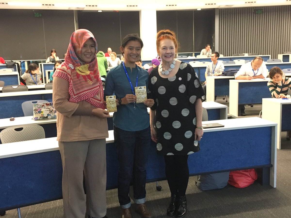 The winners of our best badge competition are Uti and Fitria! #ResBazBris