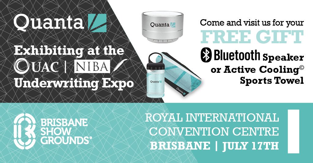 QuantaInsurance's tweet image. Quanta is heading up to sunny Brisbane next week for the @UACouncil and @NIBA_Australia Underwriting Expo. If you are attending, don’t forget to stop by and visit us at our stall!
#NIBA2019 #event #business #insurance #conference