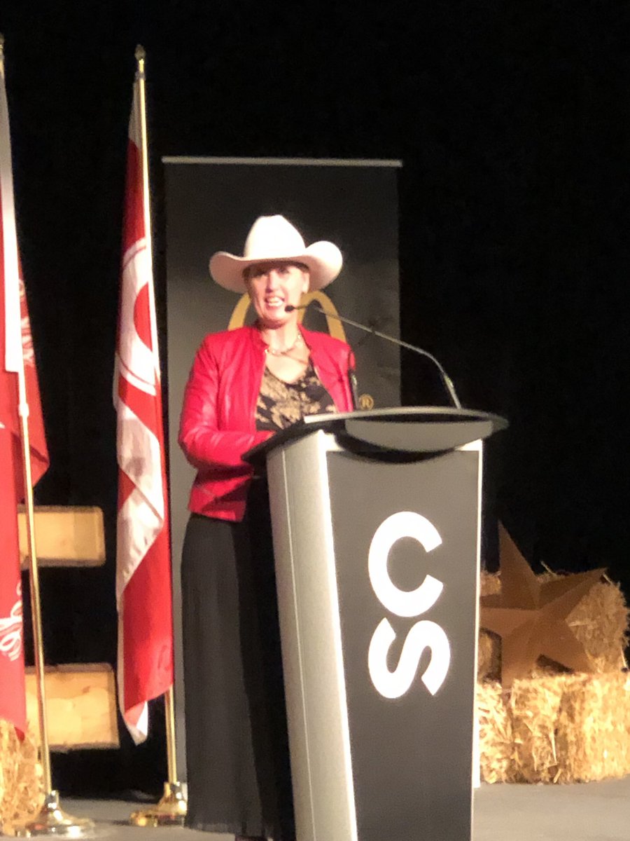 nenshi's tweet photo. Great to be at @calgarystampede International Agriculture Reception tonight! Ministers @mclaudebibeau and @DevinDreeshen spoke very well but the star of the night was farmer, 4-H member and @uLethbridge student @EmmettSawyer6. Wow! https://t.co/nuNjUm2Egk