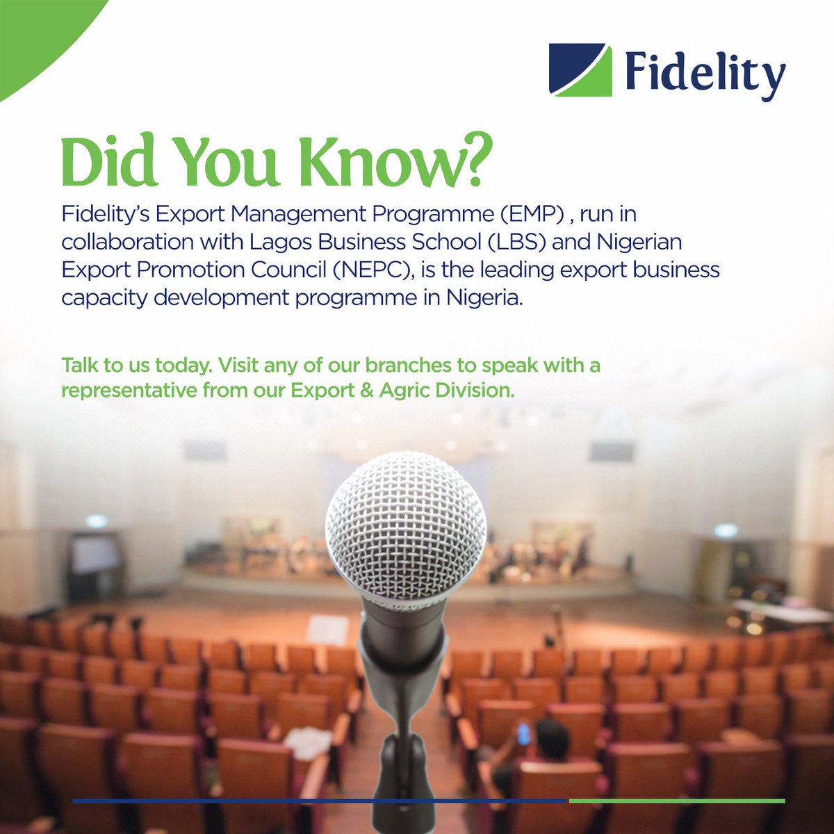 fidelitybankplc's tweet photo. The Export Management Programme is designed to equip participants with the knowledge, tools and skills required to develop their export business, in line with global standards.
The 8th edition is set to commence on July 15 in Kano.
#FidelityEMP #NonOilExport https://t.co/mnUQ86PgFg