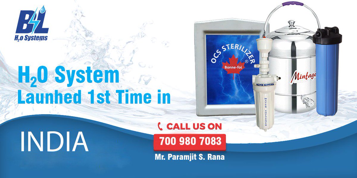 Paramji86391205's tweet photo. First time in #India,
#BluLight is introducing #Candian #Technology based water purification Systems which use #Nascent #Oxygen to purify the water.
Behind this system, there is #research of 36 years by Mr. P.S RANA
Call us for more info: +91 7009807083 https://t.co/N2ouuBMdsW