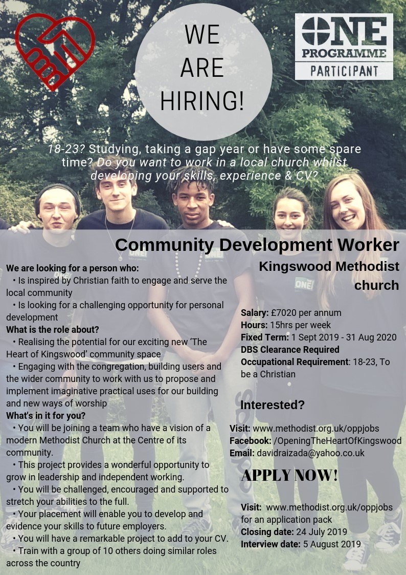 We're RECRUITING a second <a href="/ONEProgramme/">ONE Programme - moved to @YAMethodist</a> Participant!  If you are 16-23 or know someone who is who would like to spend a year honing #community #development skills in #Nottingham, follow this link lght.ly/47o7n60