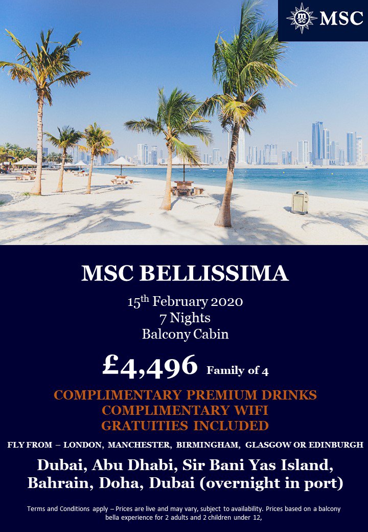 Cruise2Com's tweet photo. 👨‍👩‍👧‍👦Family Holiday that you will love!!

😍 Holidays Starting from Just £1496 for a Family of 4 !!

🛳👠🧳🕶With this Family deal you will only come back richer in memories and experience!!

☎️Call Us now on 0203884255 !! https://t.co/2omhzQM02v