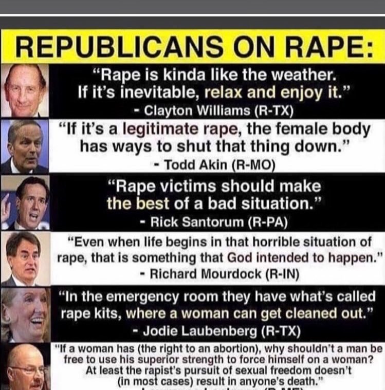 GOP thoughts on rape! #Trump #ImpeachTrump #MAGA