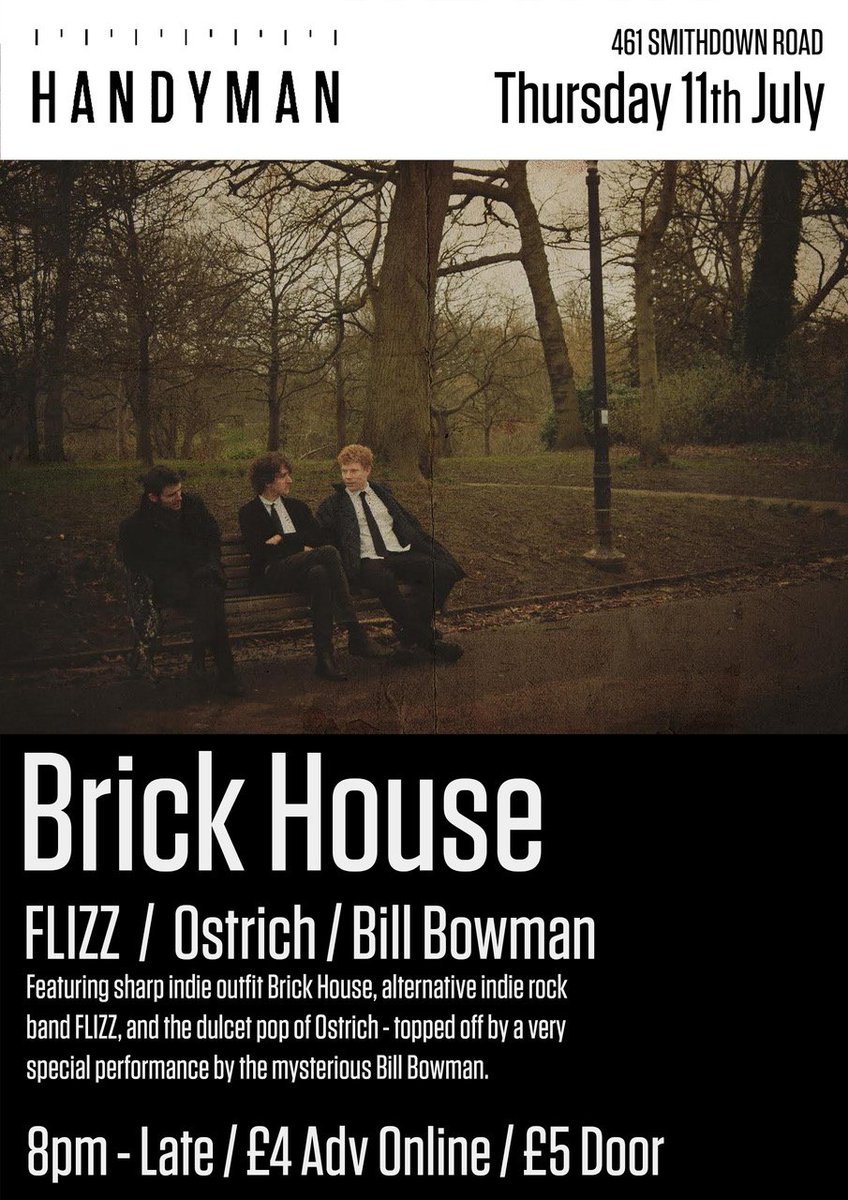 Brick_HouseUK's tweet photo. Tonight's the night. We'll be sharing a stage at @handymanSmarket with the magical @flizzofficial, majestic Ostrich and mysterious Bill Bowman. Buy a marginally cheaper ticket online, now! https://t.co/uGOn0ggKz5 https://t.co/sVzKhzqigd
