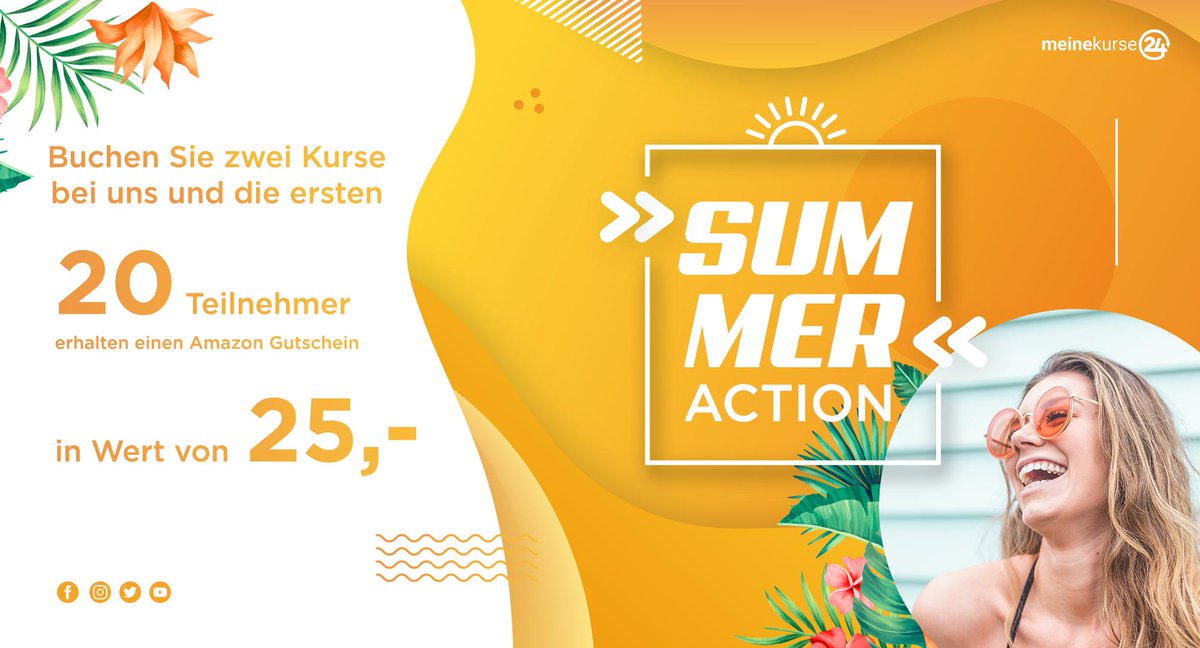 Sichern Sie sich Ihren 25€ Amazon Gutschein!!! 😍😍 Genau jetzt startet #Meinekurse24 aus Fürth mit einer Sommeraktion für alle Kursnehmer Bundesweit. 🌏 Seid schnell und bucht eure Kurse unter: 👉 meinekurse24.de   #summer,#good,#summervibes,#action,#summeraction,#love