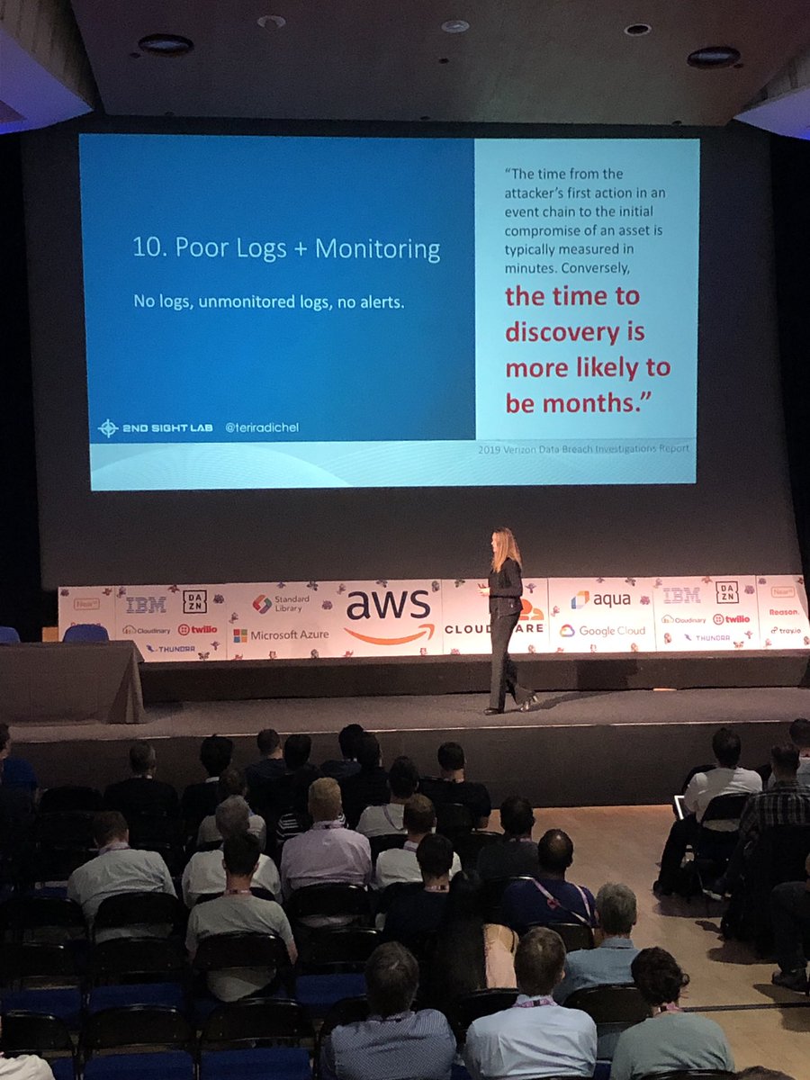 slszone's tweet image. Poor logs and monitoring definitely a consistent challenge for serverless devs in .@TeriRadichel serverless attack vectors talk / serverlessdays LDN 2019. @slszone will focus on this topic in H2 2019! #serverlessLdn #security #bestpractices