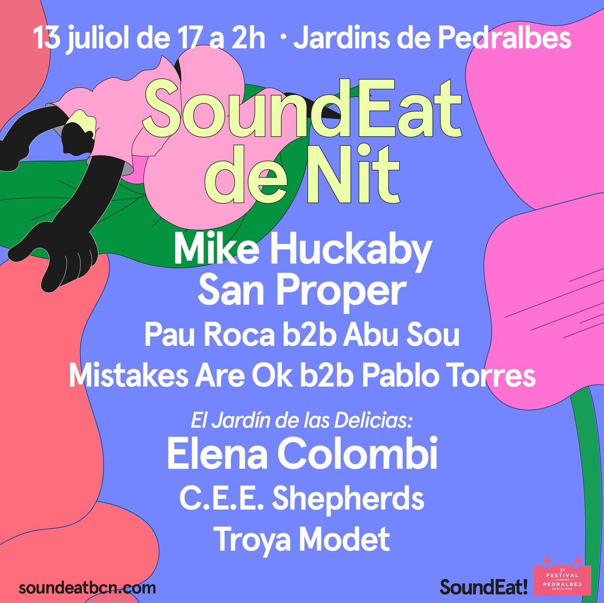 ¡Este sábado nuestros C.E.E Shepherds en @SoundEatBCN! Venid a pasar la tercera, cuarta o quinta ola de calor, en los jardines de Pedralbes. 🌳😄💦