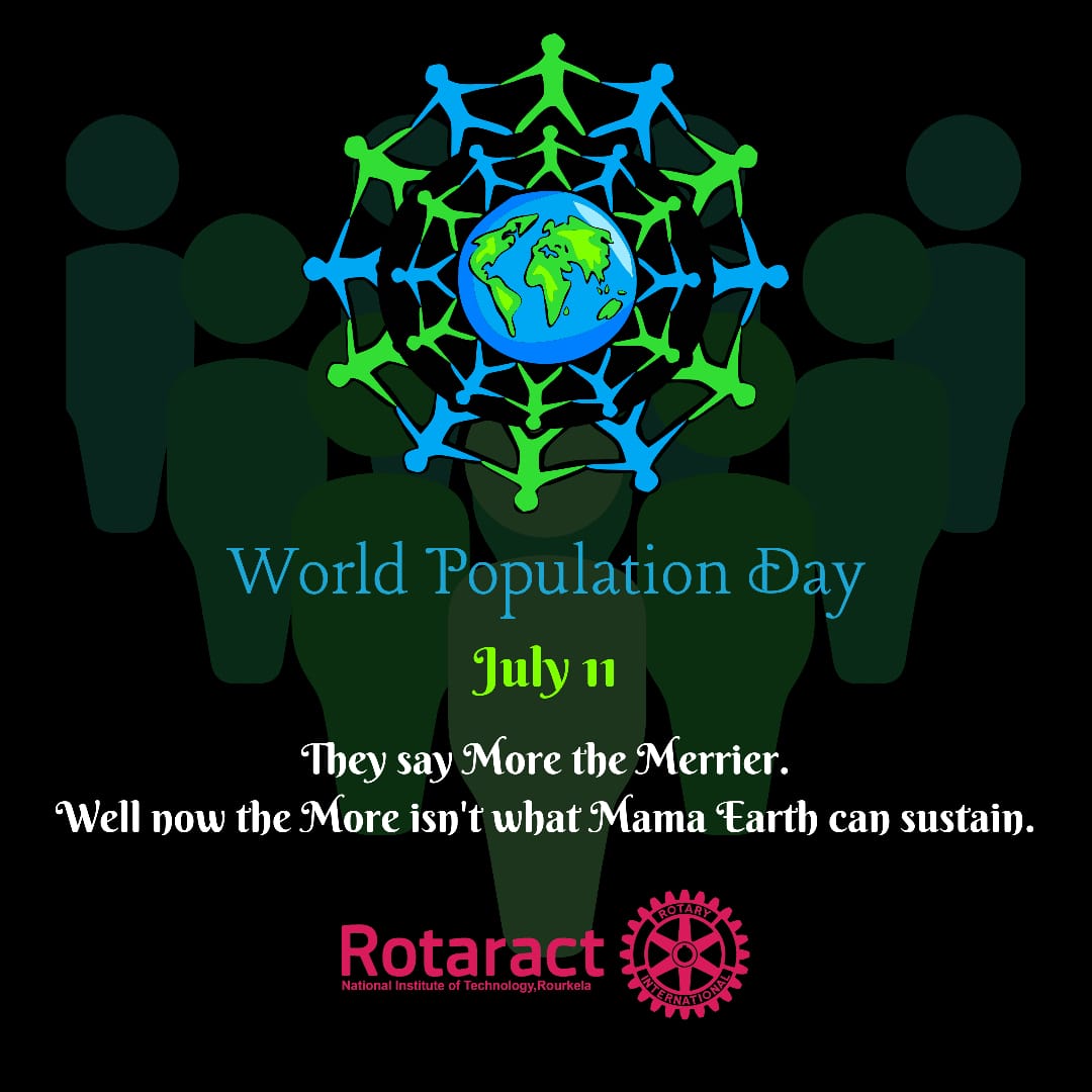 Rotaract_NITRkl's tweet photo. We all have heard the more the merrier,but isn't it time to know that the "more" has gotten out of hand?On @WorldPopulation Day,let us try to educate ourselves and our peers about the obesity we have become on Earth and its resources.
A greedy present brings a distasteful future! https://t.co/q7QZQsi4Yc