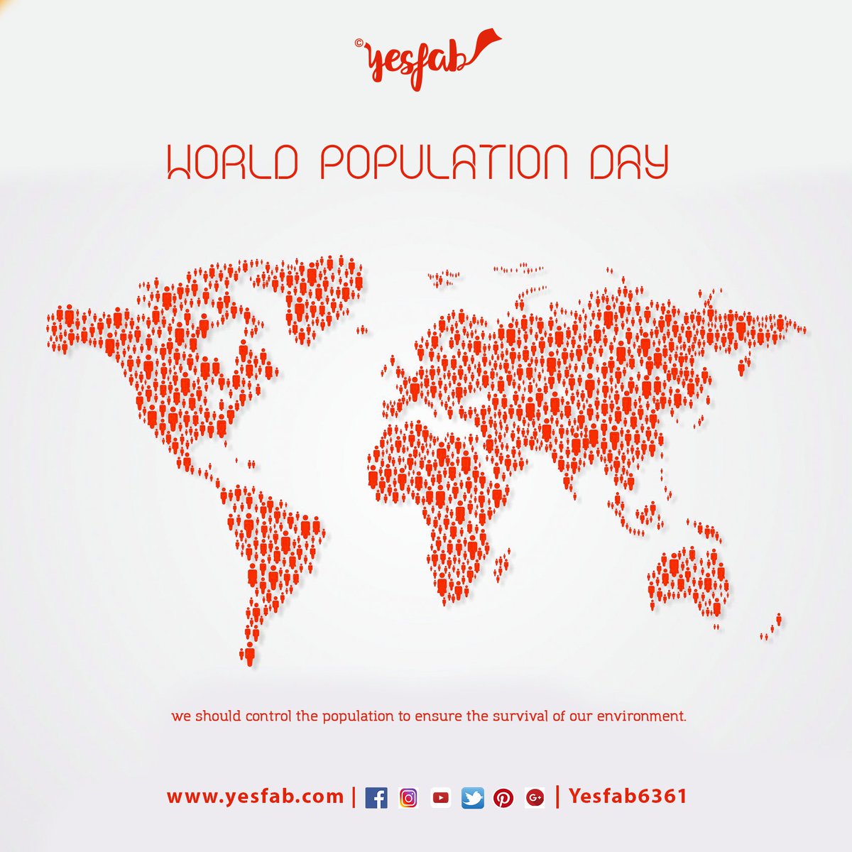 yesfab6361's tweet photo. #WorldPopulationDay2019 Raise in population is a serious issue it may give rise to poverty, unemployment, pollution, etc. Let us raise awareness.
#GlobalGoals #StandUp4HumanRights #Population #FamilyPlanning #GetItTogether #OnlyOnePlanet #India #Yesfab #Manufacture #Wholesaler https://t.co/iL5gutFzH7