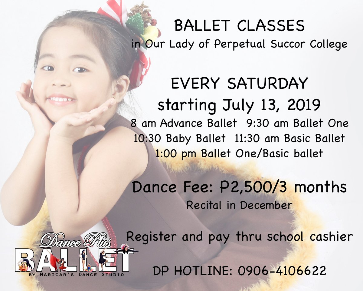 OLOPSC_OFFICIAL's tweet photo. BALLET CLASSES @ OLOPSC will start on July 13, 2019 (Saturday)

Join now!
Call 0906-4106622 for more information.
#OLOPSCEmpowersLearners
#OLOPSCSpecialClasses20192020 https://t.co/LGPhkVYp9r