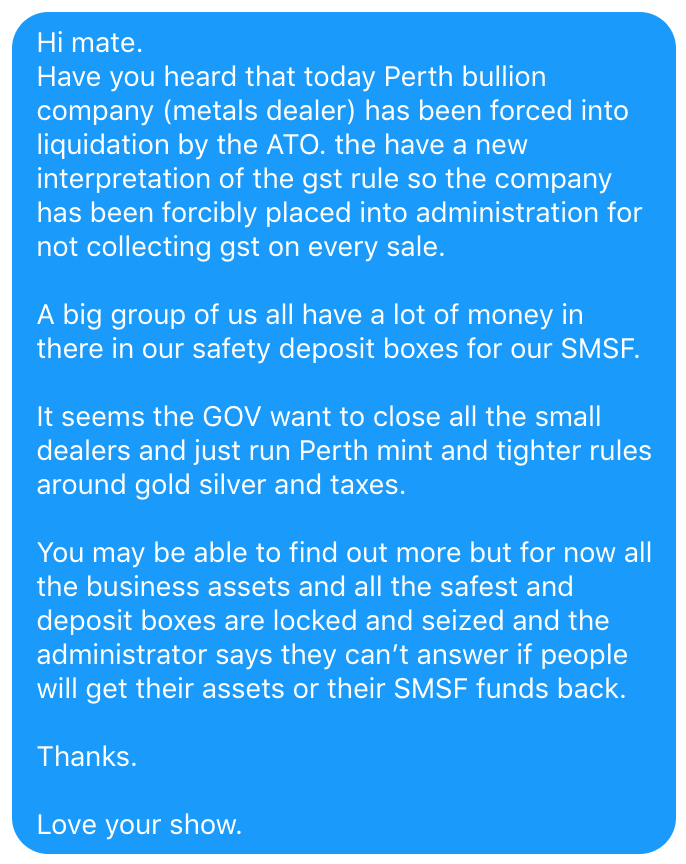 AlexSaundersAU's tweet photo. Scary this can happen in Australia! Not your keys. Not your coins. https://t.co/gmZGAwic0D