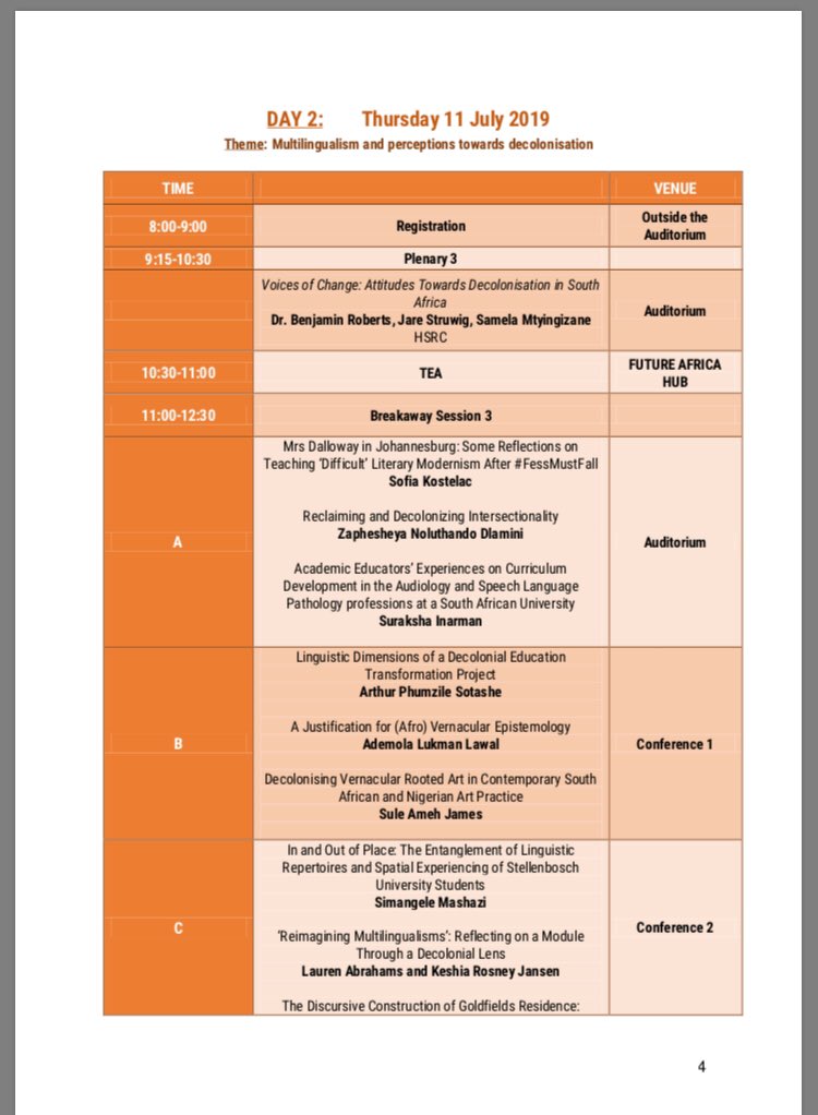 UParadigms's tweet photo. The second day of our conference is about to start. If youβd like to join us, please RSVP on our website - https://t.co/OUGverPN7y. We will be ending our day with the Vice Chancellors Discussion. @UPTuks @UKZN @UCT_news @WitsUniversity @unisa #UnsettlingParadigms #ChangeWeMust https://t.co/GVTmLFpYwf