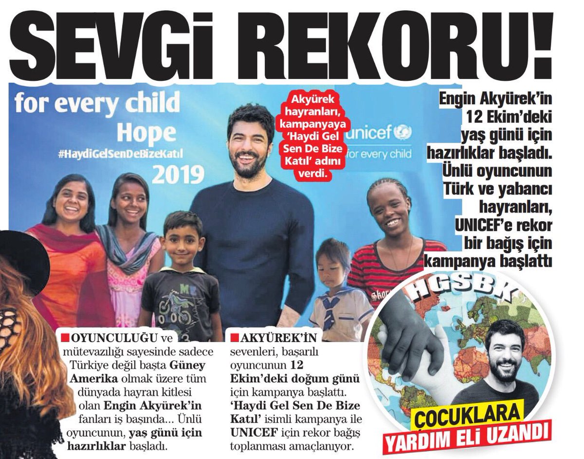 #EnginAkyürek #Birthday #Surprise #5thyear #HaydiGelSenDeBizeKatıl #MakeADifference #unicef #unicefTürkiye #unicefturkey #EnÇokİhtiyacıOlanÇocuklar
#ForChildrenHope