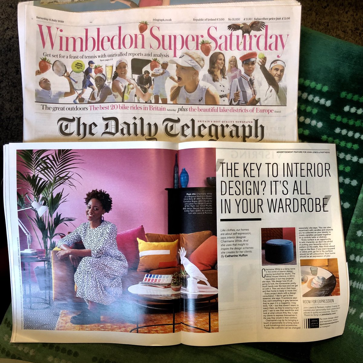 twhinteriors's tweet photo. “Like clothes our homes are about self expression”!  Did you pick up your copy of the @Telegraph magazine in last week's Newspaper? Recognise anyone?! 🙋🏽‍♀️🙋🏽‍♀️🙋🏽‍♀️
#AD #thetelegraph #telegraphmagazine #thewhitehouseinteriors #roomforexpression #interiordesign #johnlewisandpartners https://t.co/YbA6bVkuy2