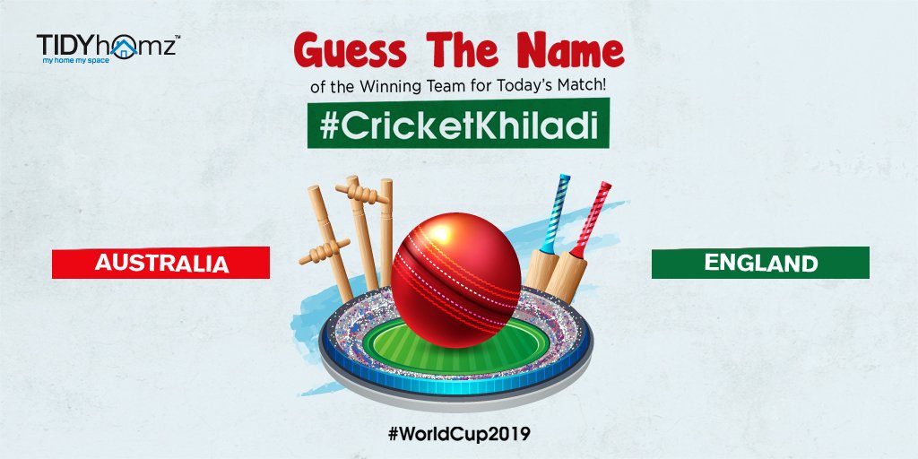 TidyHomz's tweet photo. Players! are you ready to battle it out on the field?
Comment your answers and win exciting prizes.
T &amp; C: https://t.co/CyRcDqvUN8
#CricketKhiladi #ContestAlert #AUSvENG #ThursdayThoughts #Contest #WorldCup2019 #CWC19 #TidyHomz https://t.co/W7fKgLxh0x