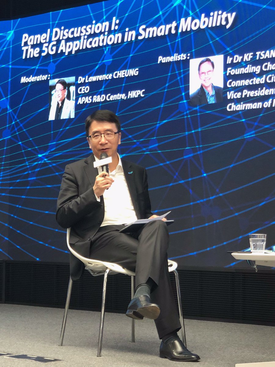 PM Session just started!

Panel Discussion I: The 5G Application in Smart Mobility

Moderator: Dr Lawrence CHEUNG, CEO of APAS R&amp;D Centre, 
HKPC

Panelists:
1. Dr KF TSANG
2. Mr Jan BECKER
3. Mr Eric YEUNG
4. Mr Berry LEUNG

#APAS #ShowCase #APASShowCase #HKPC #LawrenceCheung