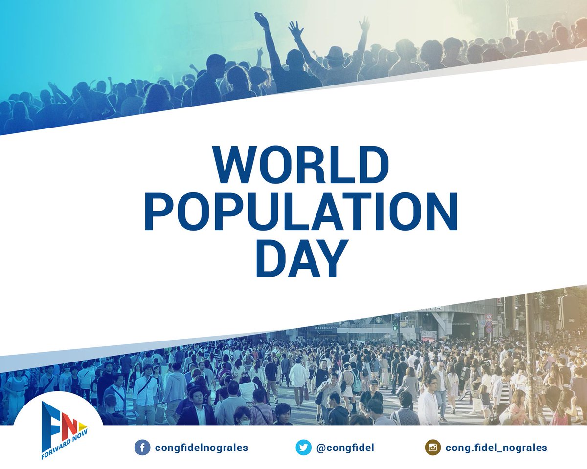 CongFidel's tweet photo. Alam niyo ba na ngayong araw, July 11, ay ang paggunita sa World Population Day? Gamitin natin ang araw na ito na mas maging maalam pa hinggil sa mga isyung nakapalibot sa populasyon ng ating distrito, komunidad, bansa, at mundo.

#FowardNow https://t.co/f1ppFgdUko