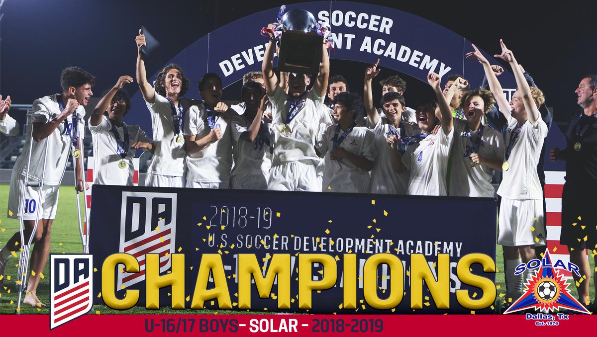 ussoccer_da's tweet photo. Congratulation to @solar_soccer the U-16/17 Boys Champions!
#DAChampionships https://t.co/Avb2bMh85q