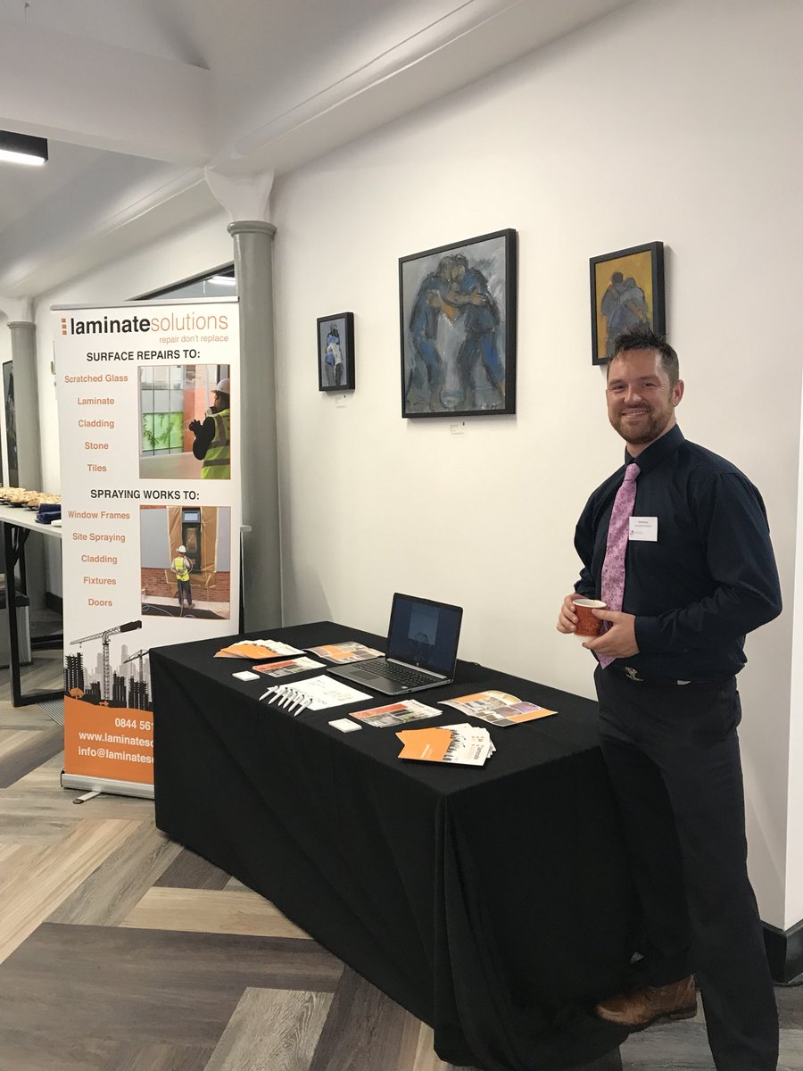 GMCC_EmmaL's tweet photo. Our exhibitors looking good this morning waiting for the @gmchamber construction summit! @designandbuild4 @LsSurfaceRepair @builder_storm @DataScopeSystem @Boll_Insurance @BSRIALtd @Lunaraerial https://t.co/XtdBix80ft