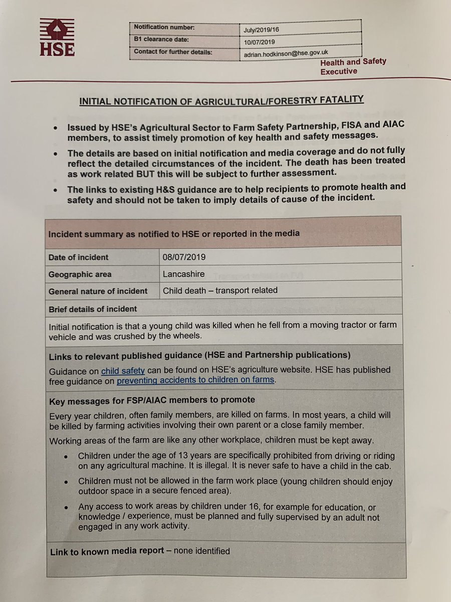 The extremely sad news of two child fatalities in our industry, please stop to give proper time to evaluate your current system and the need to manage family life... we can all do more #safety #first <a href="/nfu_farmsafety/">NFU Farm Safety</a>