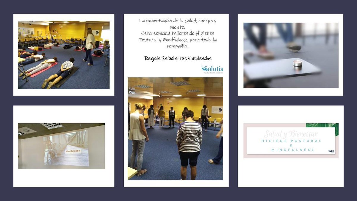 SolutiaGHS's tweet photo. La importancia de la salud física y mental para el #Bienestar de las personas y la relación entre ellas.
Talleres de Higiene Postural (Salud física) y Talleres de Mindfulness (Salud Psicológica).
#Salud, #Regalasalud, #Solutia https://t.co/BYiSWT9wCP
