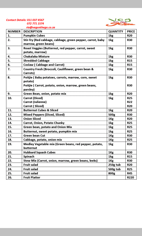 VegOnthego1's tweet photo. Price list https://t.co/Bj4mgkFj78