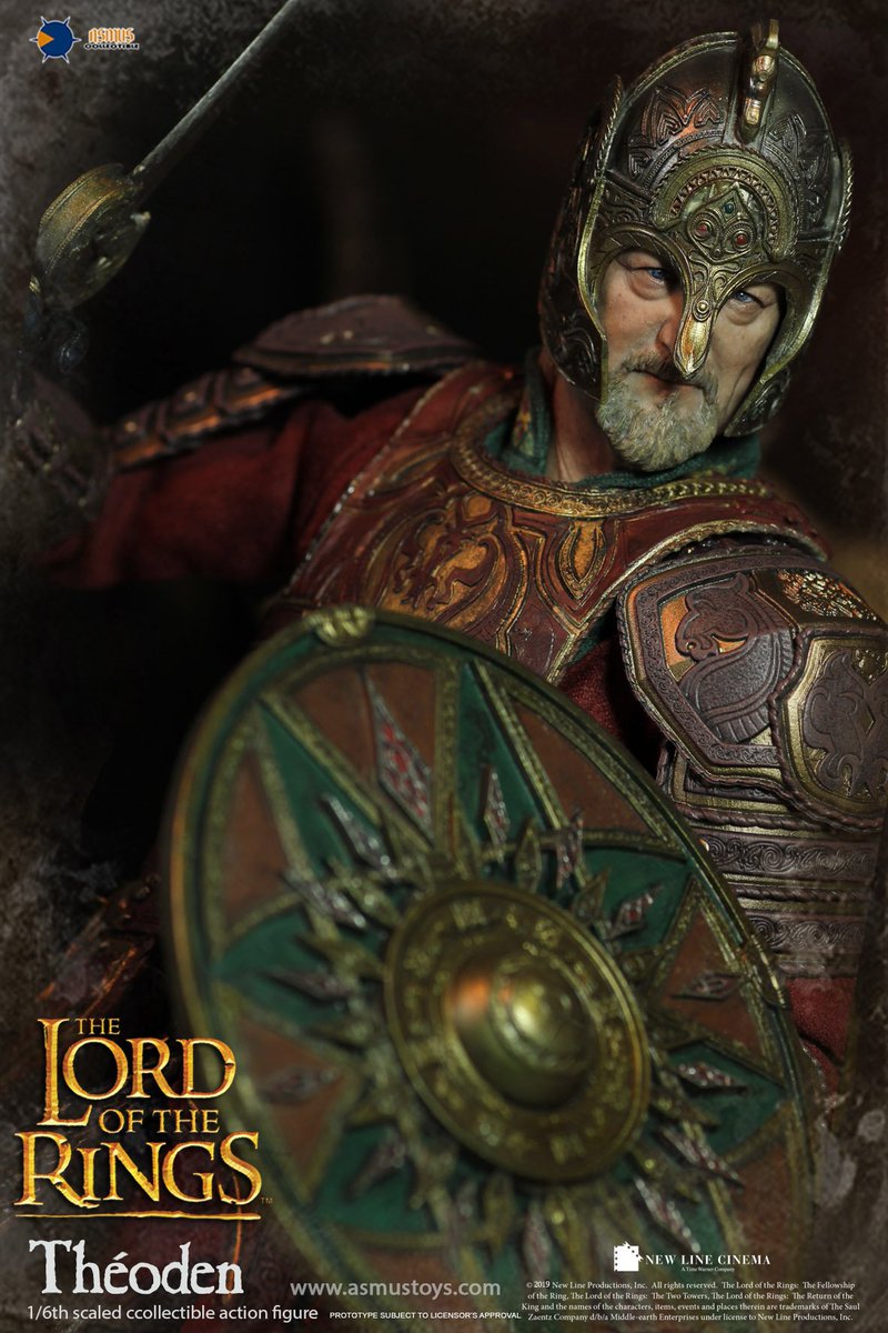 #Théoden joins the battle with his majestic helmet, shield and die-cast Herugrim.
Pre-order now: bit.ly/2xJNigc 
#asmustoys #asmuscollectibles #thelordoftherings #lotr #thereturnoftheking #thetwotowers #Bernardhill #onesix #actionfigure #toyphotography