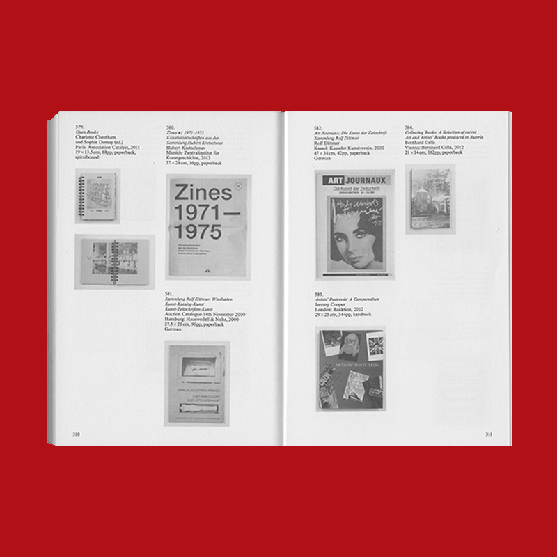 The Book on Books on Artists’ Books (Second Edition), ‘a bibliography of books, pamphlets and catalogues on artists’ books.’ 150 × 220 mm, 290 pages, designed by Fraser Muggeridge sundaybooks.ie/books/the-book…