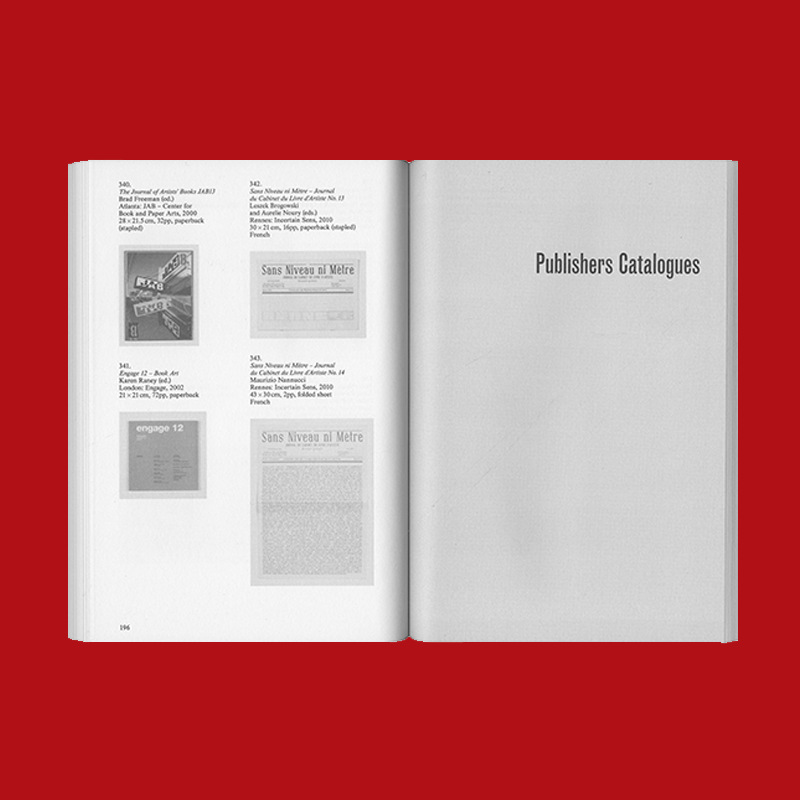 SundayBooks's tweet photo. The Book on Books on Artists’ Books (Second Edition), ‘a bibliography of books, pamphlets and catalogues on artists’ books.’ 150 × 220 mm, 290 pages, designed by Fraser Muggeridge https://t.co/alesvoqiVx https://t.co/FVWNVjIVmW